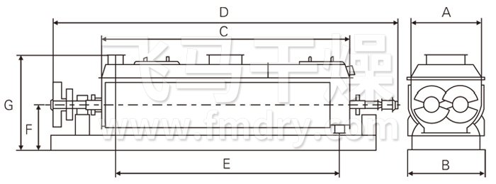 空心（xīn）槳葉幹燥（zào）機結構示意圖